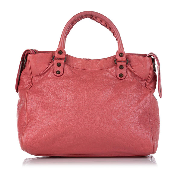 Balenciaga Motocross Classic Velo Lambskin Leather Satchel | Designer Luxury Handbag