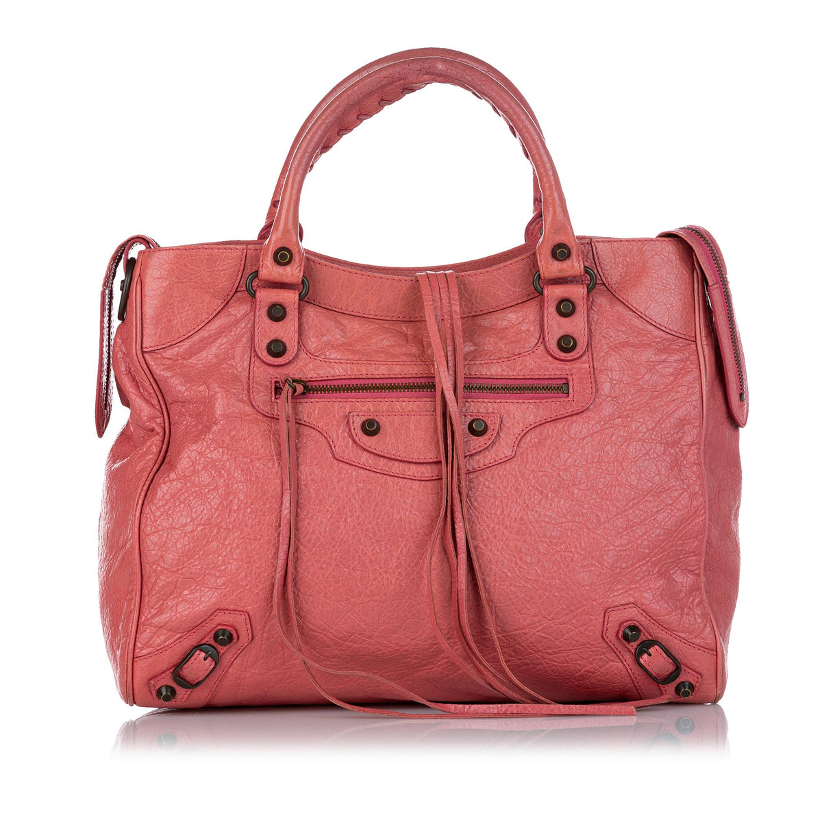 Balenciaga Motocross Classic Velo Lambskin Leather Satchel | Designer Luxury Handbag
