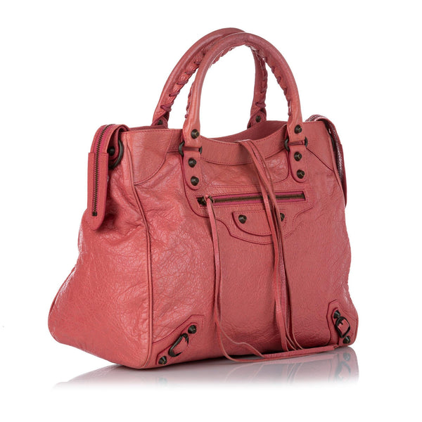 Balenciaga Motocross Classic Velo Lambskin Leather Satchel | Designer Luxury Handbag