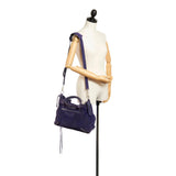 Balenciaga Motocross Classic Velo Velvet Satchel | Authentic Pre-Owned interior view