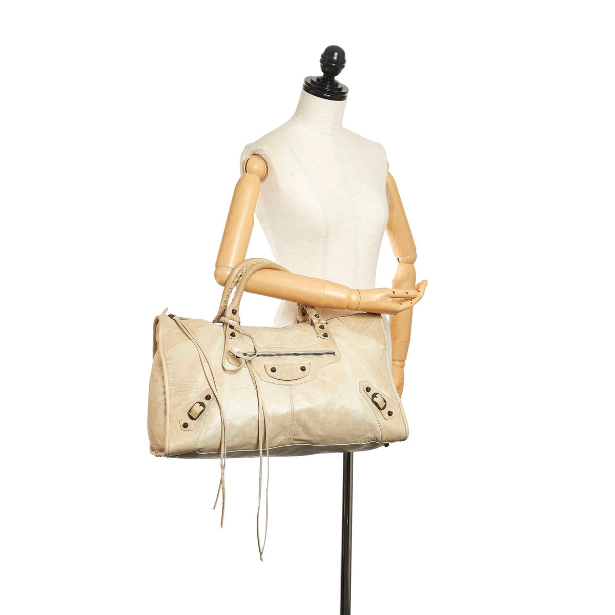 Balenciaga Motocross Classic Work Lambskin Leather Handbag 31878 interior view