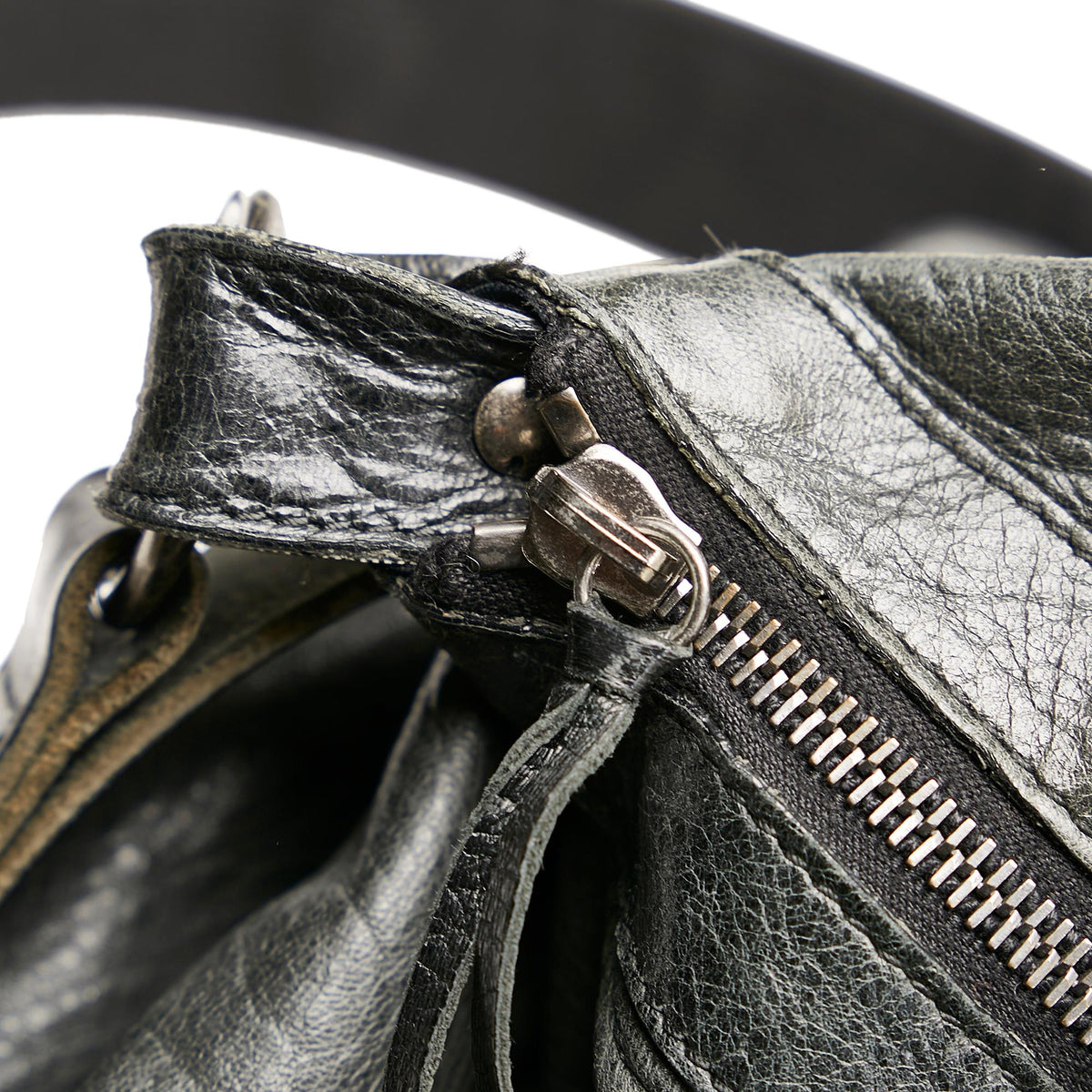 Balenciaga Motocross Day Leather Crossbody Bag | Authentic Pre-Owned close-up view