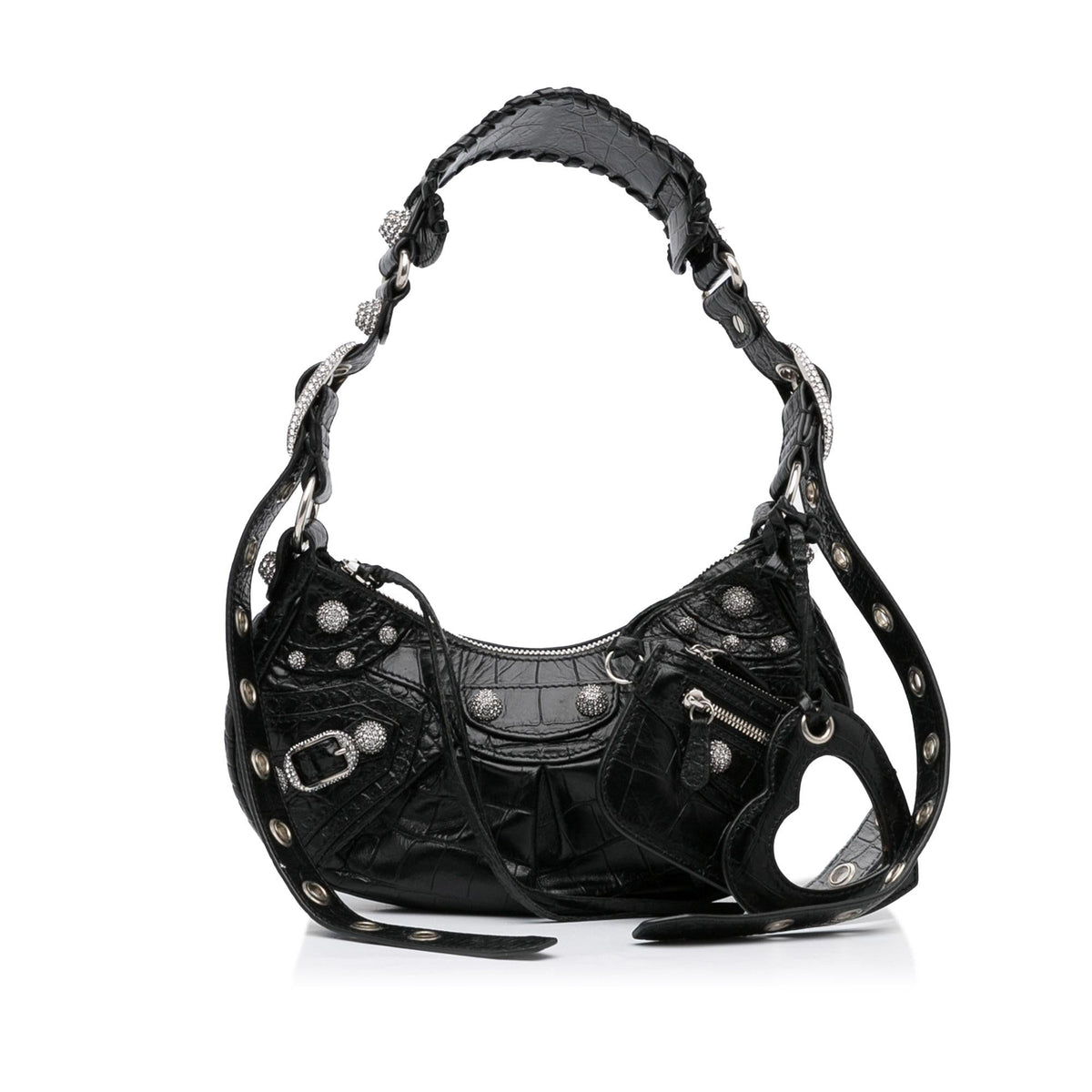 Balenciaga Motocross Embossed Le Cagole with Rhinestones XS Handbag