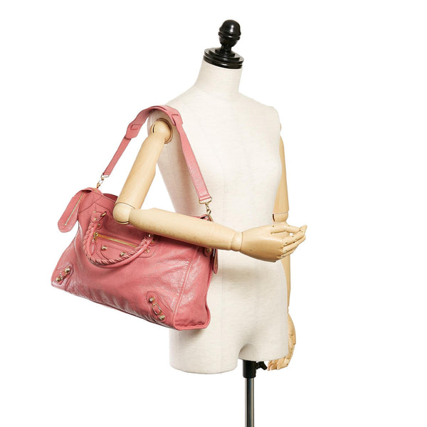 Balenciaga Motocross Giant 12 City Lambskin Leather Satchel | Designer Luxury Handbag