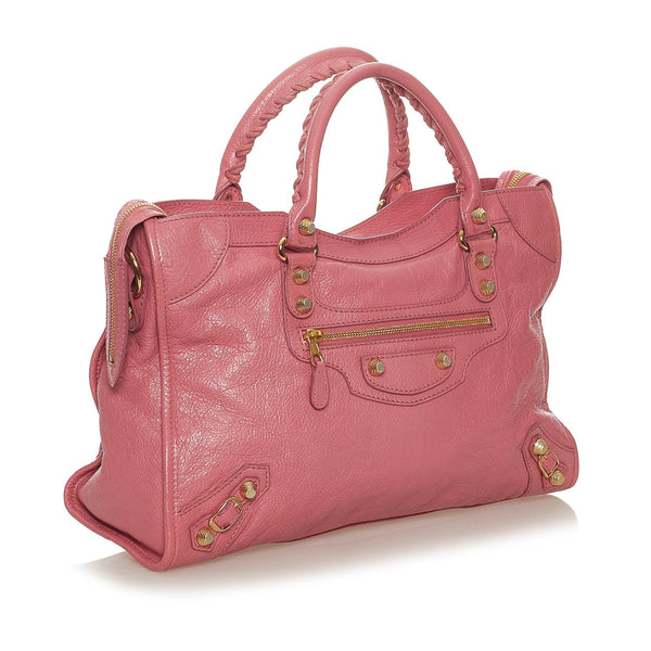 Balenciaga Motocross Giant 12 City Lambskin Leather Satchel | Designer Luxury Handbag