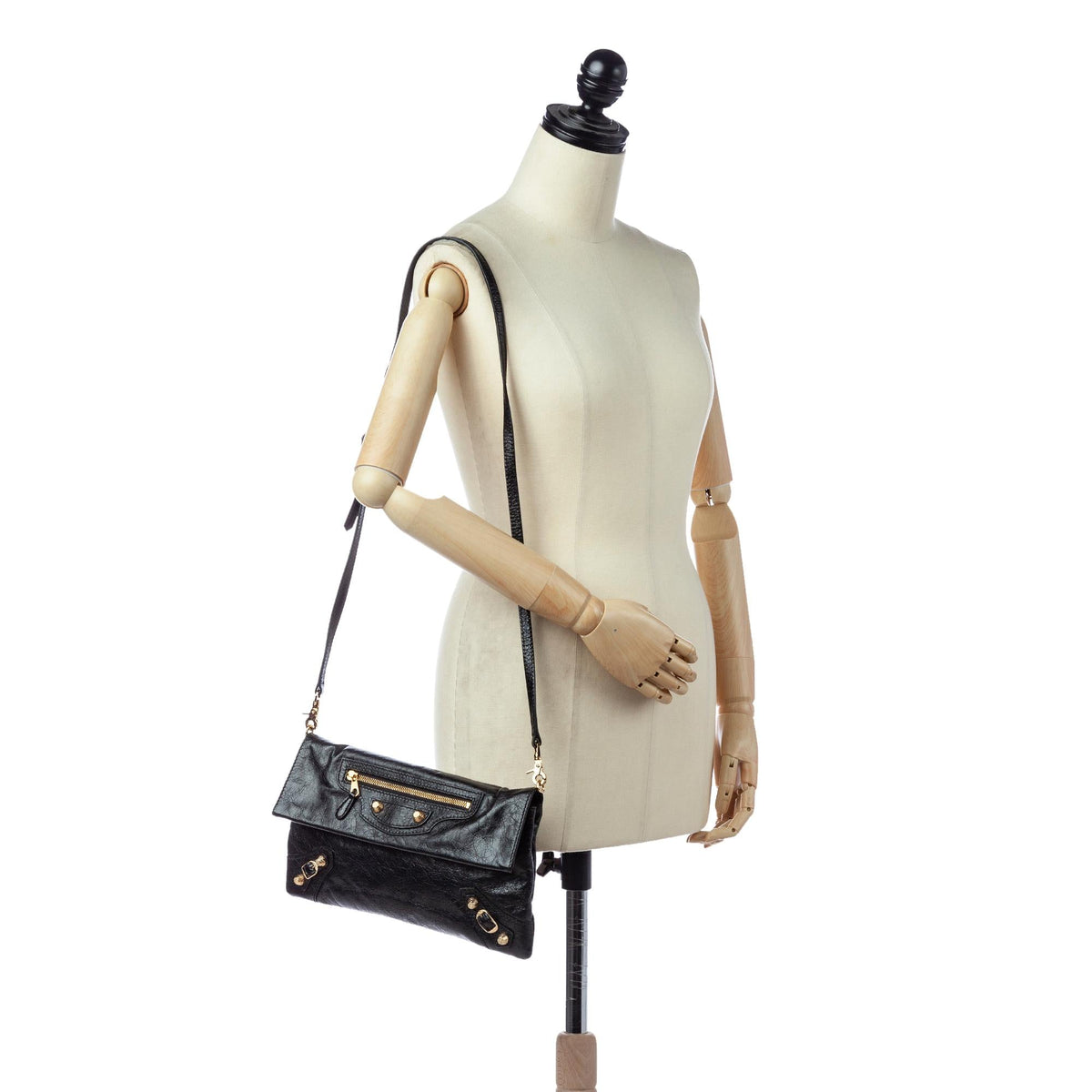 Balenciaga Motocross Giant 12 Envelope Lambskin Leather Crossbody Bag hardware detail
