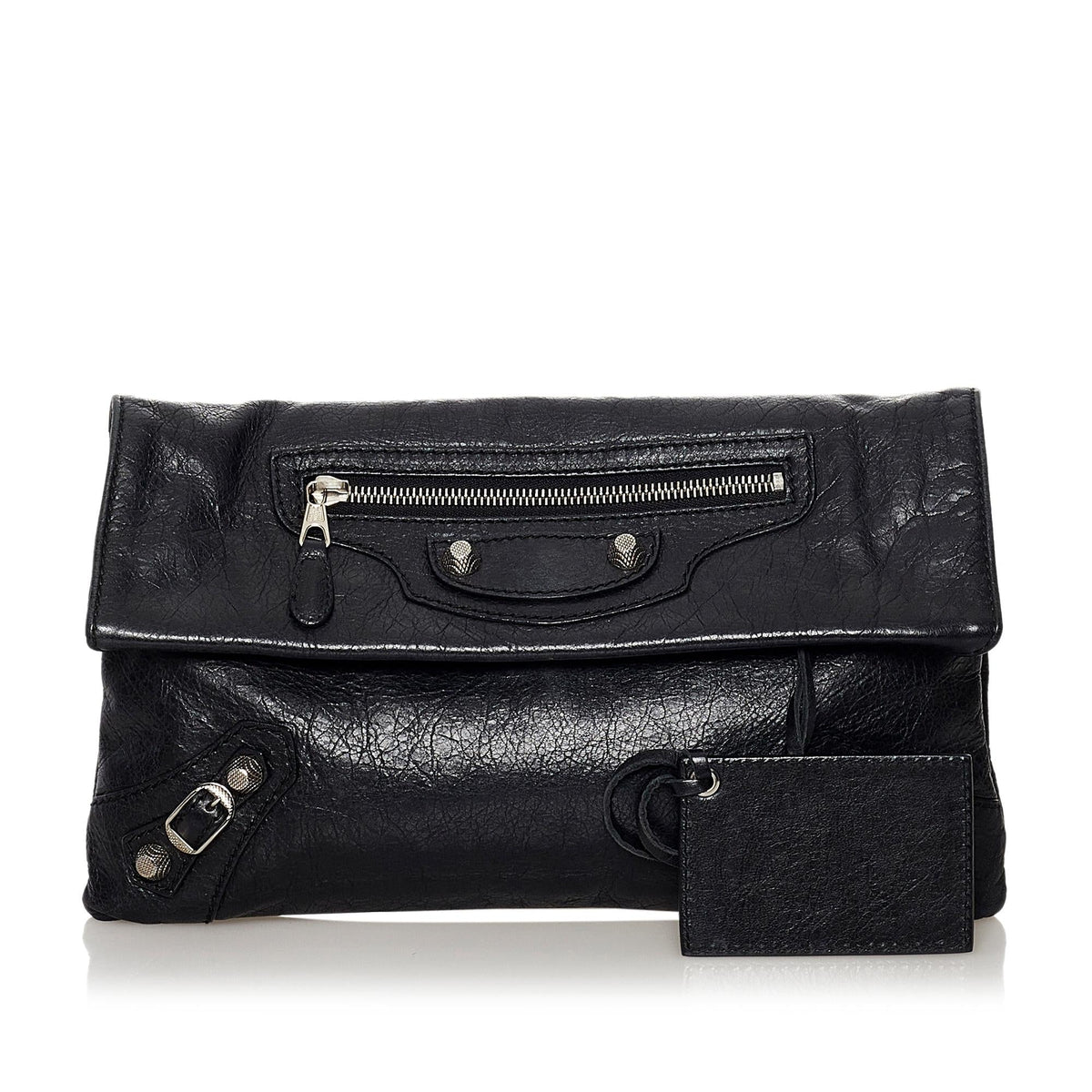 Balenciaga Motocross Giant 12 Envelope Leather Clutch Bag 32526 interior view