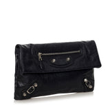 Balenciaga Motocross Giant 12 Envelope Leather Clutch Bag 32526 side view
