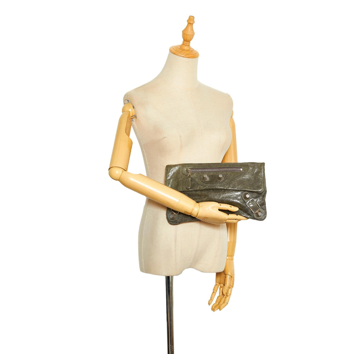 Balenciaga Motocross Giant 21 Envelope Clutch Bag eQTFnb | Authentic Pre-Owned interior view