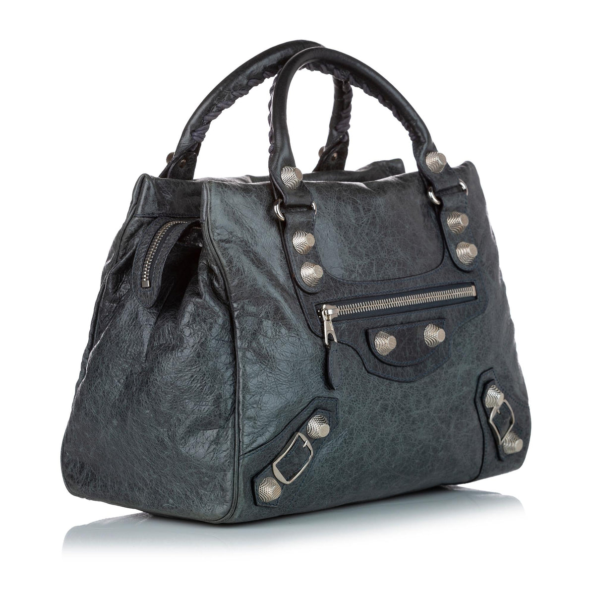 Balenciaga Motocross Giant 21 Midday Leather Handbag side view