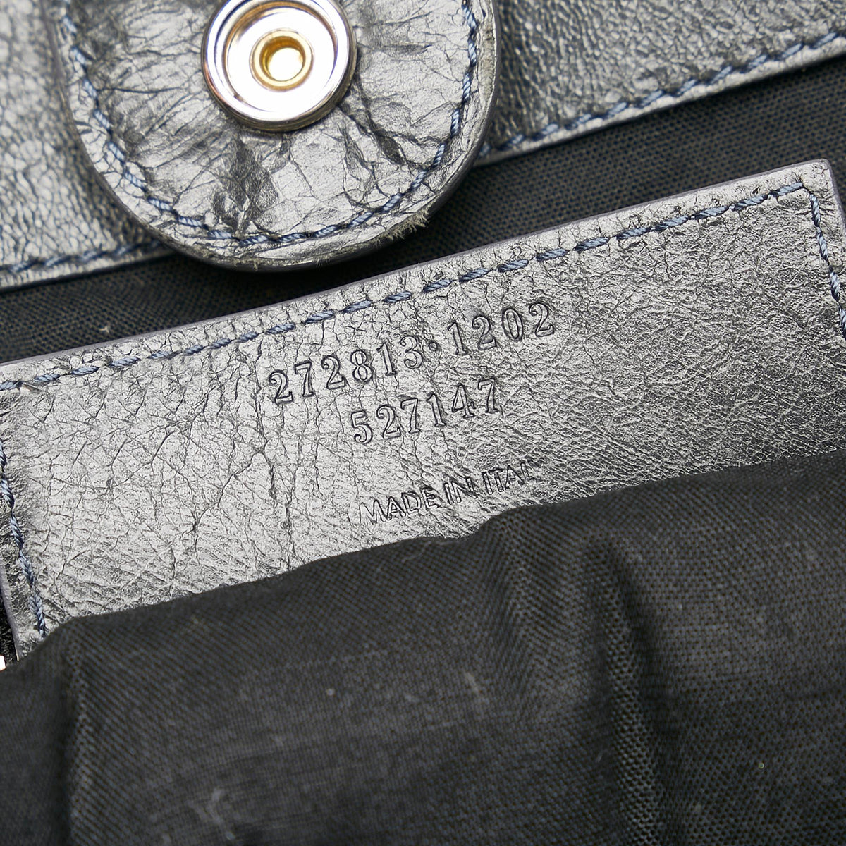 Balenciaga Motocross Hexagon Lambskin Leather Tote Bag close-up view