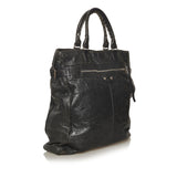 Balenciaga Motocross Hexagon Lambskin Leather Tote Bag side view