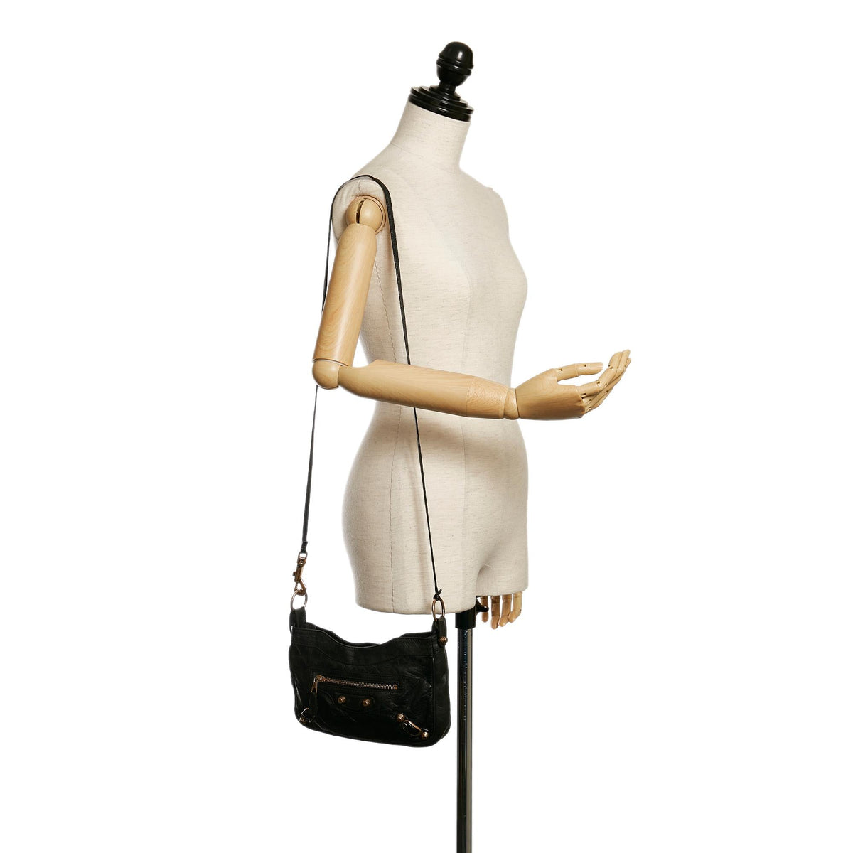Balenciaga Motocross Hip Giant 12 Lambskin Leather Crossbody Bag interior view