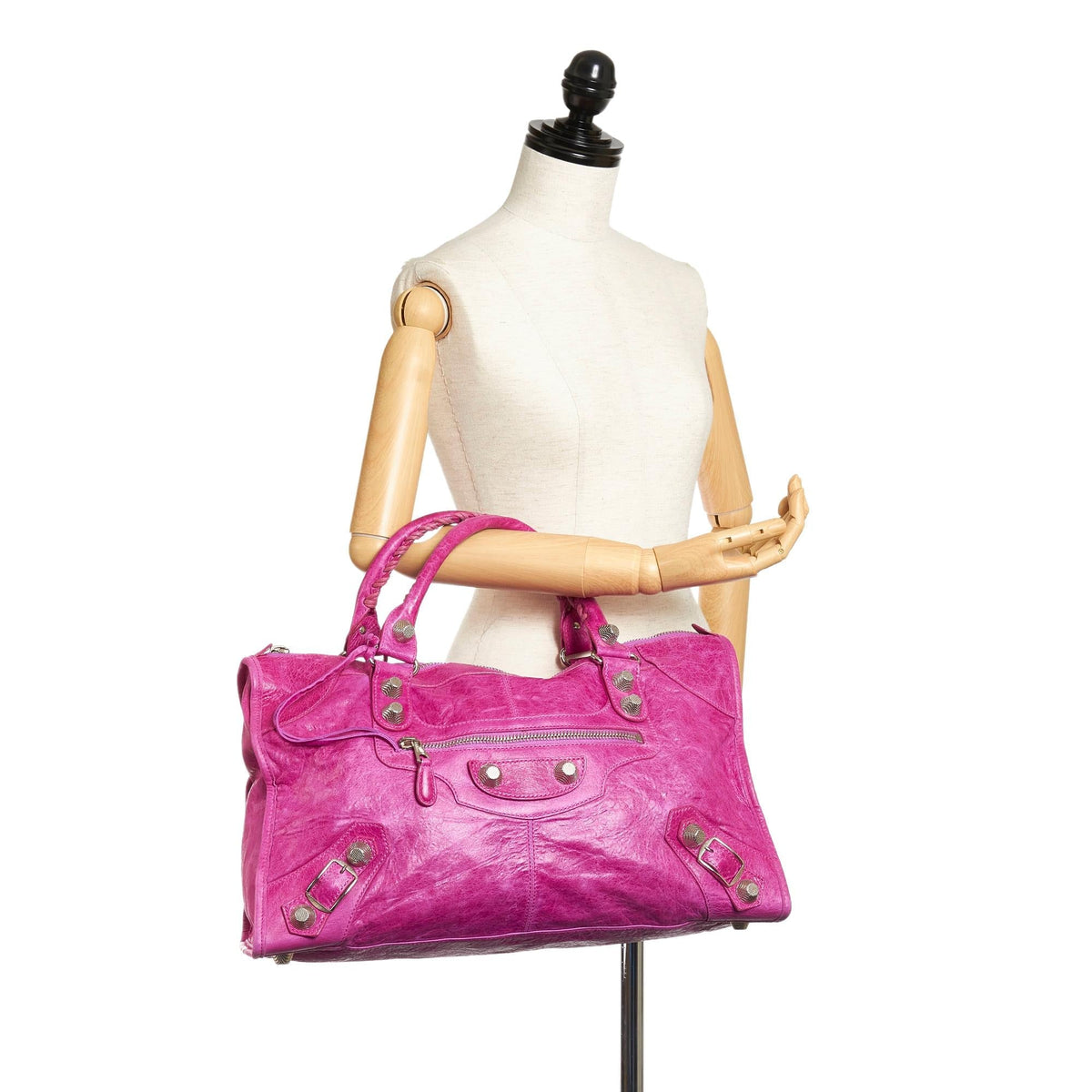 Balenciaga Motocross Leather Giant Brogues Work Bag | Authentic Pre-Owned interior view