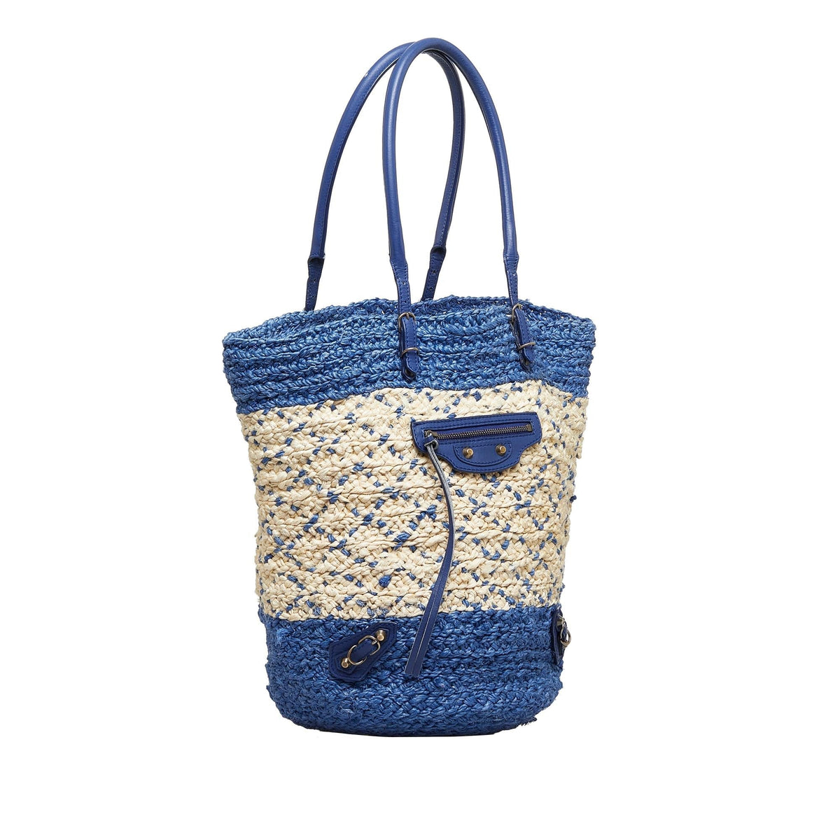 Balenciaga Motocross Panier Raffia Tote | Authentic Pre-Owned side view