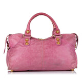 Balenciaga Motocross Part Time Giant 21 Leather Satchel angle view