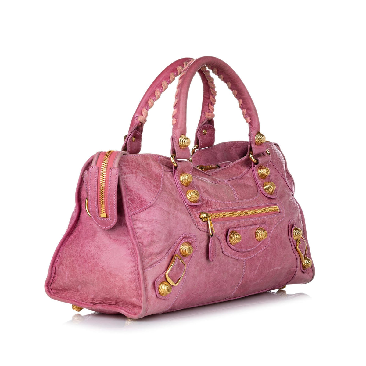 Balenciaga Motocross Part Time Giant 21 Leather Satchel side view