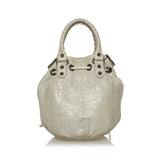 Balenciaga Motocross Pom Pom Leather Satchel | Authentic Pre-Owned angle view