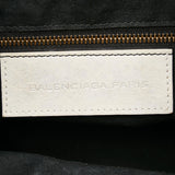 Balenciaga Motocross Pom Pom Leather Satchel | Authentic Pre-Owned close-up view