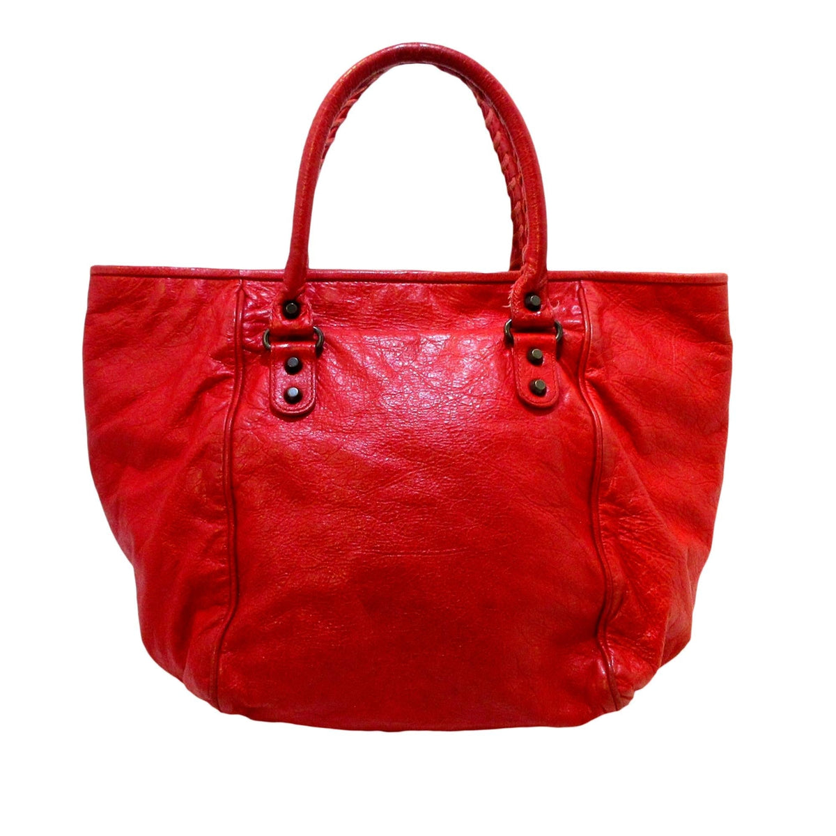 Balenciaga Motocross Sunday Leather Tote Bag 36401 | Authentic Pre-Owned angle view