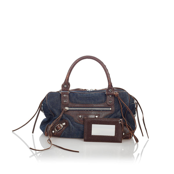 Balenciaga Motocross Twiggy Denim Handbag | Designer Luxury Handbag