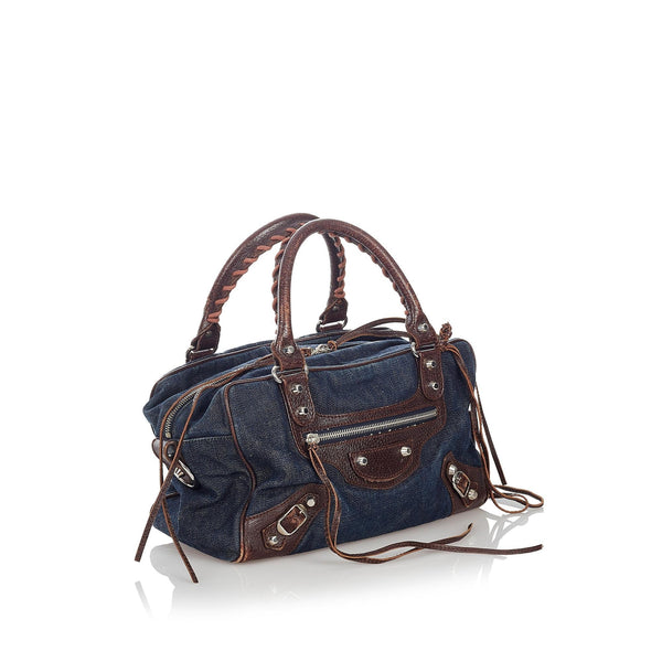 Balenciaga Motocross Twiggy Denim Handbag | Designer Luxury Handbag