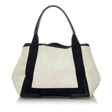Balenciaga Navy Cabas Canvas Handbag | Authentic Pre-Owned angle view