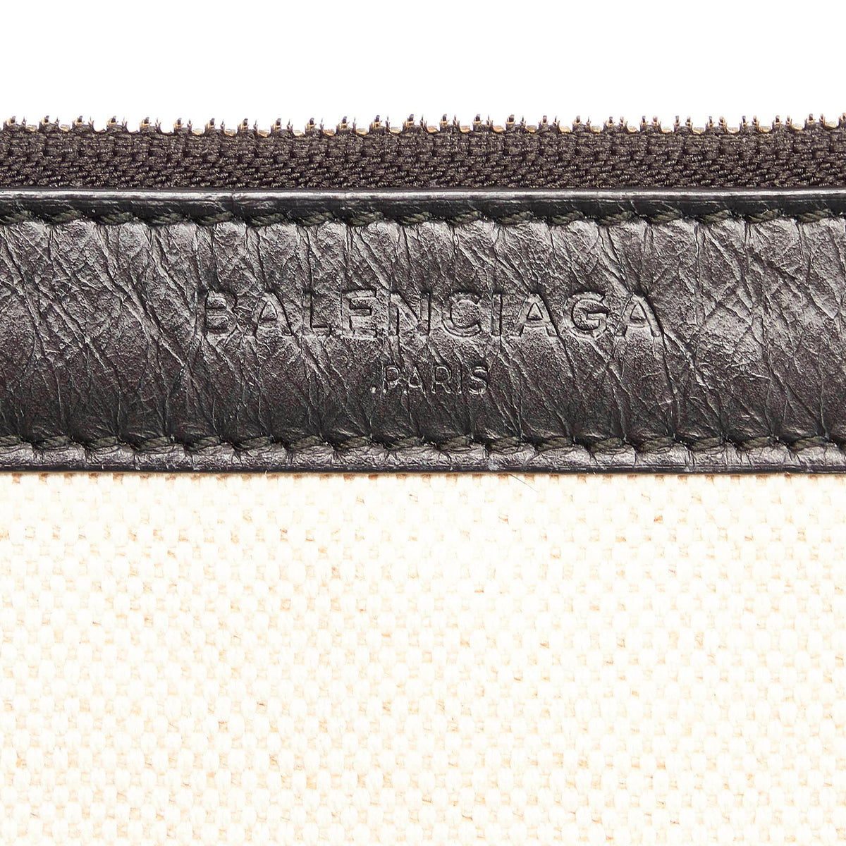 Balenciaga Navy Cabas Canvas Handbag | Authentic Pre-Owned close-up view
