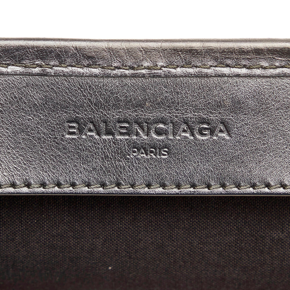 Balenciaga Navy Cabas Canvas Handbag | Authentic Pre-Owned hardware detail