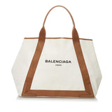 Balenciaga Navy Cabas Canvas Tote Bag | Authentic Pre-Owned