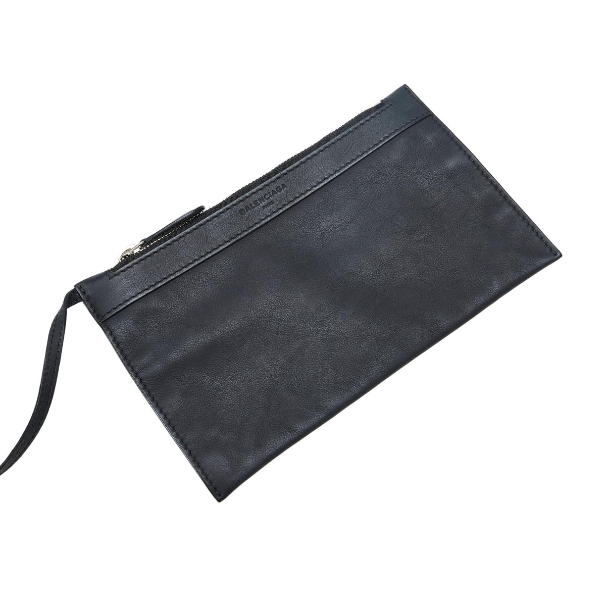 Balenciaga Navy Cabas M Tote Bag | Authentic Pre-Owned close-up view