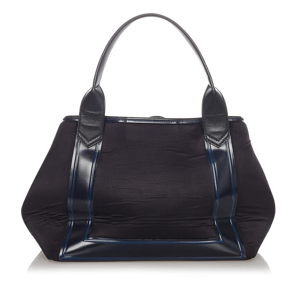 Balenciaga Navy Cabas S Canvas Tote Bag 22964 | Authentic Pre-Owned angle view