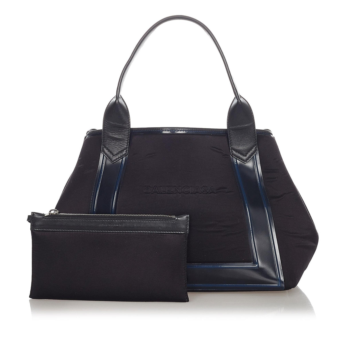 Balenciaga Navy Cabas S Canvas Tote Bag 22964 | Authentic Pre-Owned interior view