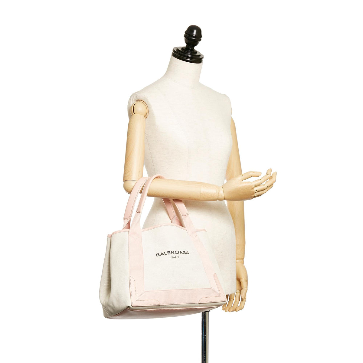 Balenciaga Navy Cabas S Canvas Tote Bag 27791 | Authentic Pre-Owned interior view
