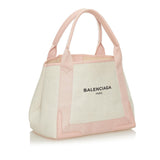 Balenciaga Navy Cabas S Canvas Tote Bag 27791 | Authentic Pre-Owned side view