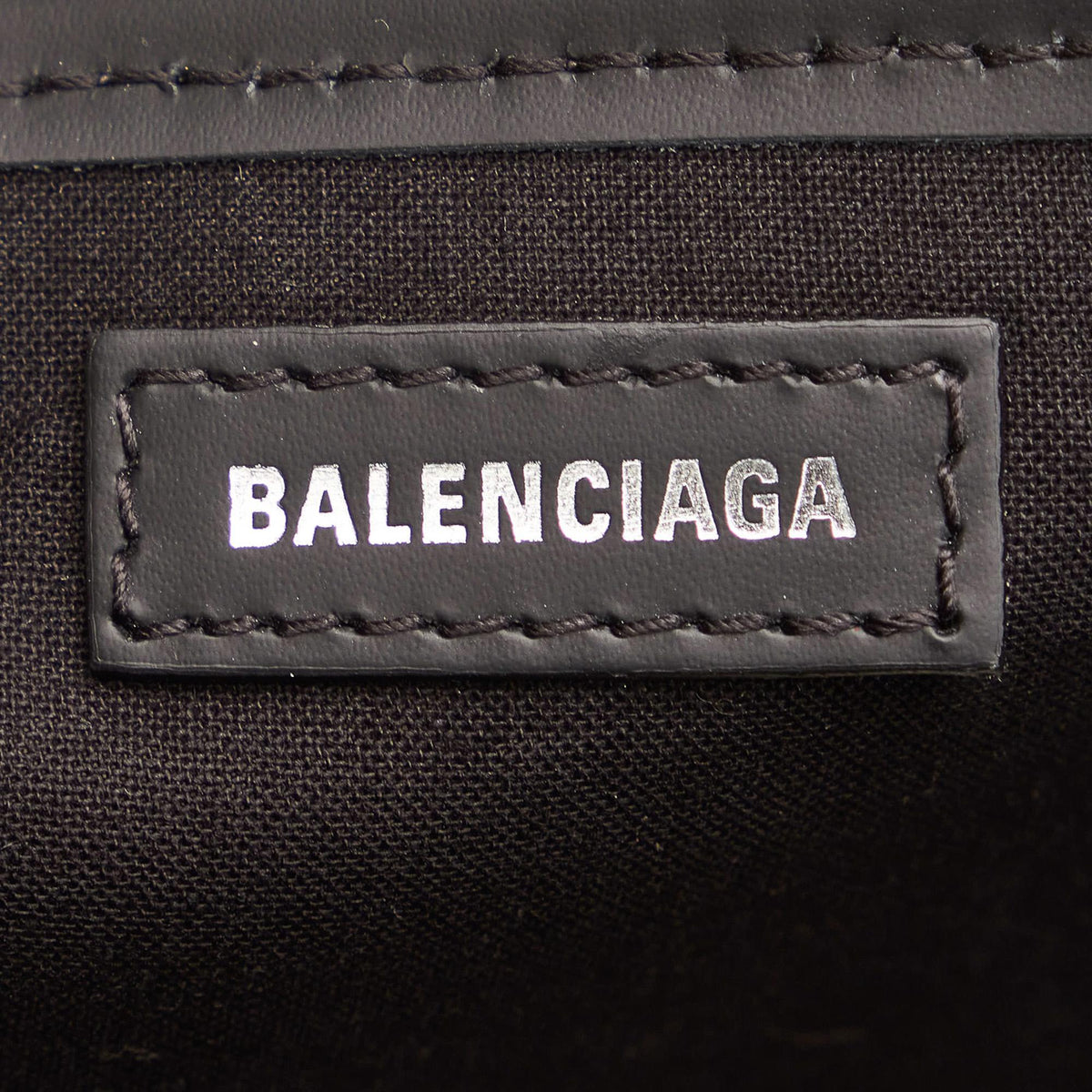Balenciaga Navy Cabas S Canvas Tote Bag 32033 | Authentic Pre-Owned close-up view