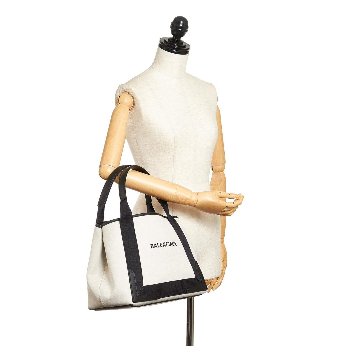 Balenciaga Navy Cabas S Canvas Tote Bag 32033 | Authentic Pre-Owned interior view