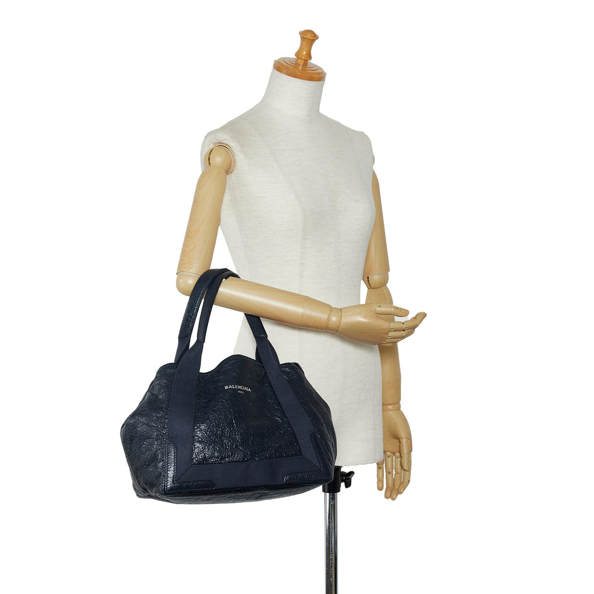 Balenciaga Navy Cabas S Tote LSMOX8 | Authentic Pre-Owned interior view