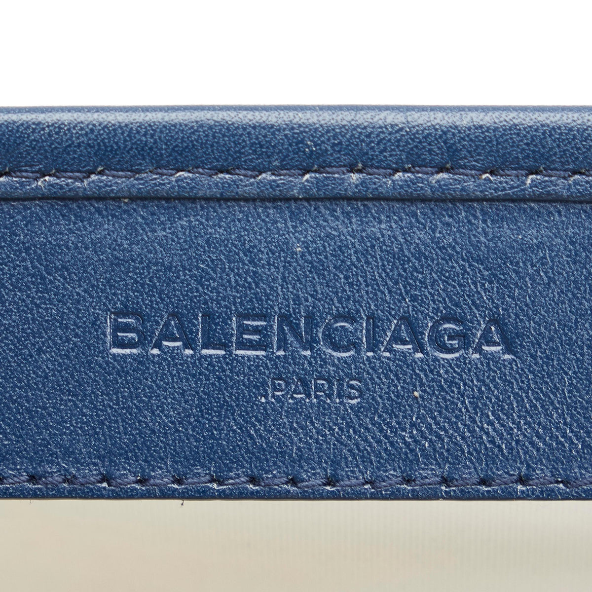 Balenciaga Navy Cabas S WOhAW6 | Authentic Pre-Owned close-up view