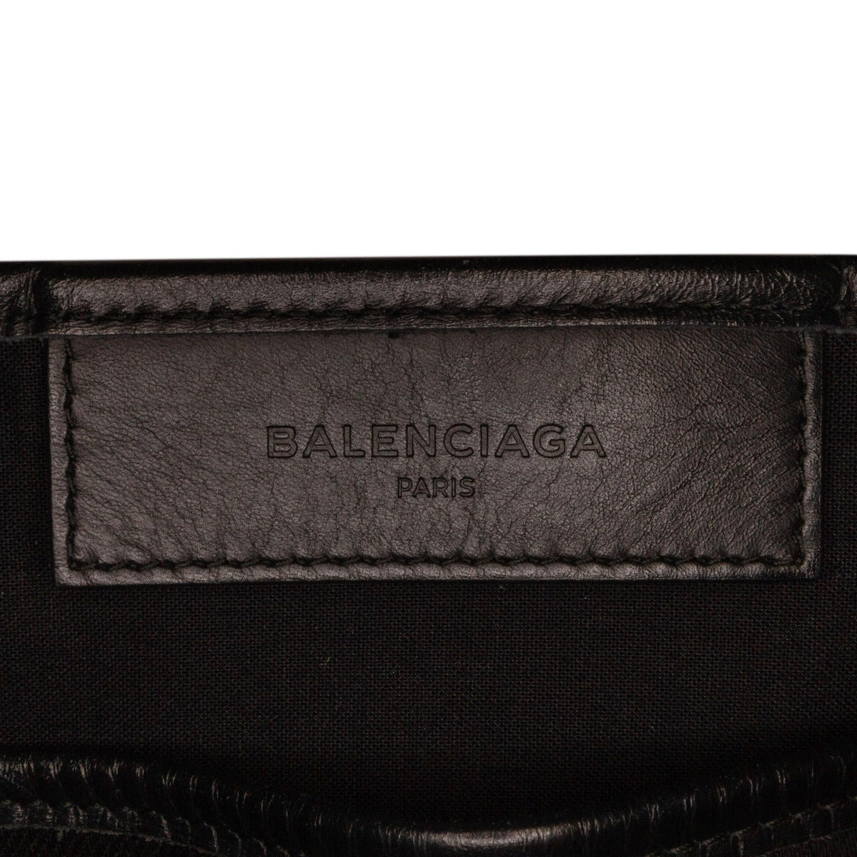 Balenciaga Navy Cabas Tote M | Authentic Pre-Owned close-up view