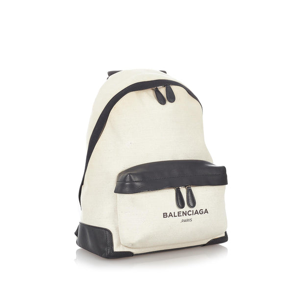 Balenciaga Navy Canvas Backpack | Designer Luxury Handbag