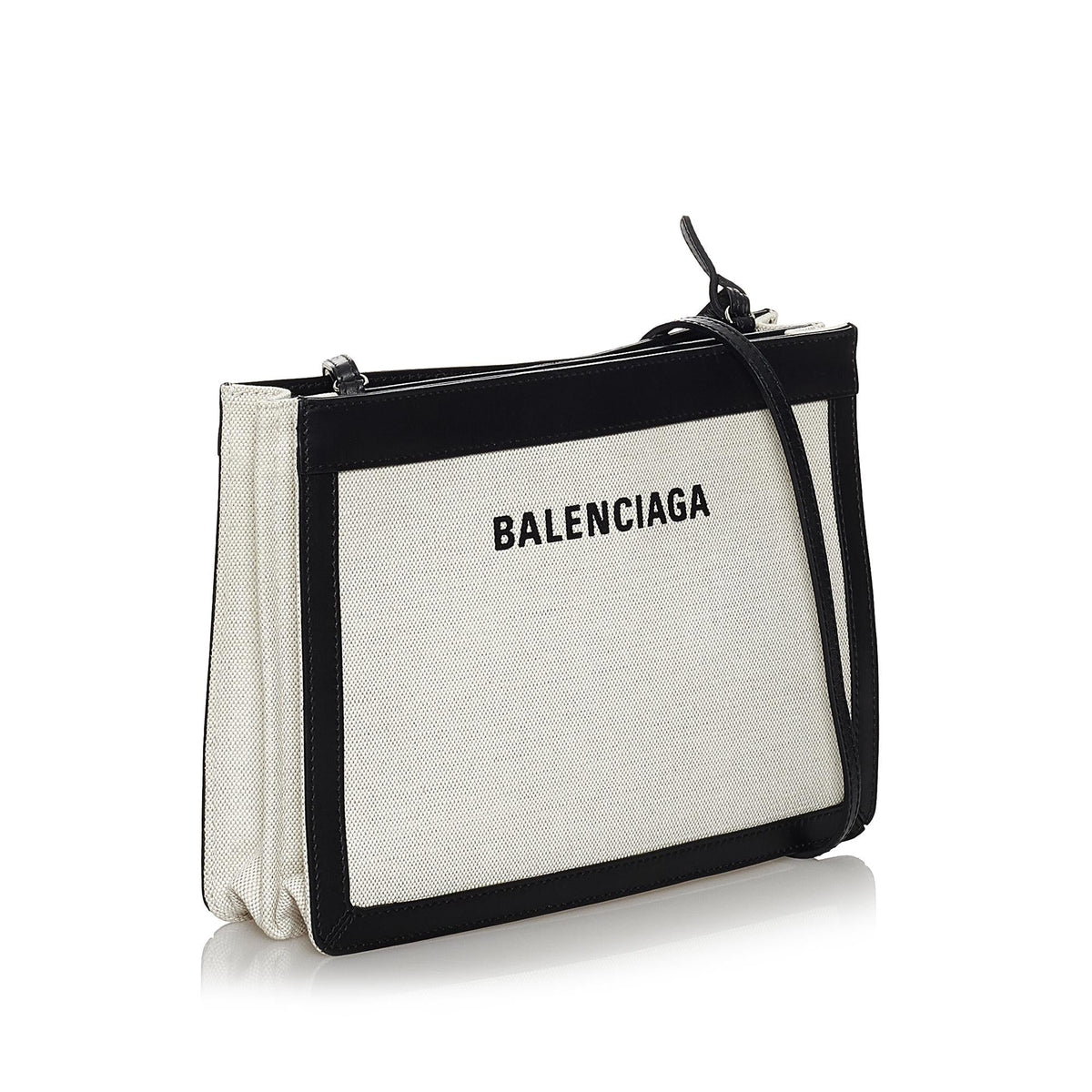 Balenciaga Navy Pochette S Canvas Crossbody Bag 29713 | Authentic Pre-Owned side view