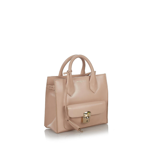 Balenciaga Padlock All Afternoon Leather Satchel | Designer Luxury Handbag