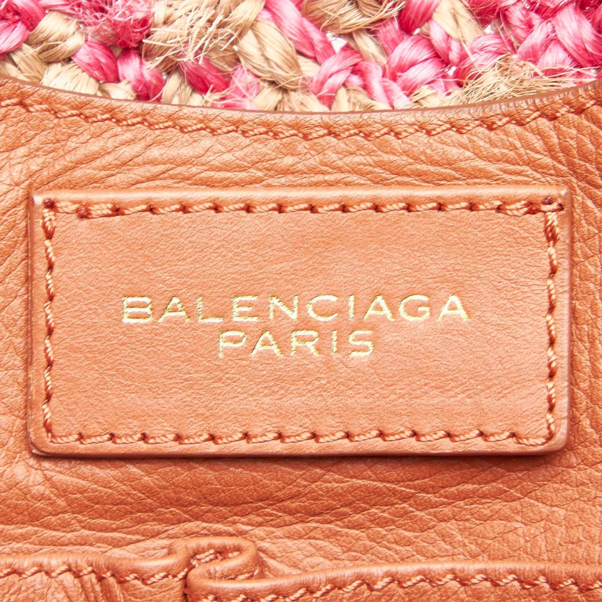 Balenciaga Panier Raffia Tote Bag 18408 | Authentic Pre-Owned hardware detail