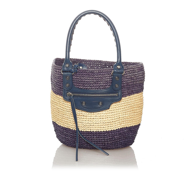 Balenciaga Panier Raffia Tote Bag — Premium Leather Tote