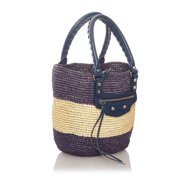 Balenciaga Panier Raffia Tote Bag — Premium Leather Tote