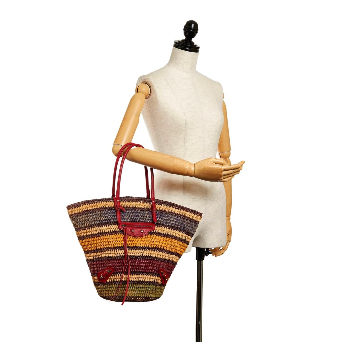 Balenciaga Panier Raffia Tote Bag 30111 | Authentic Pre-Owned interior view