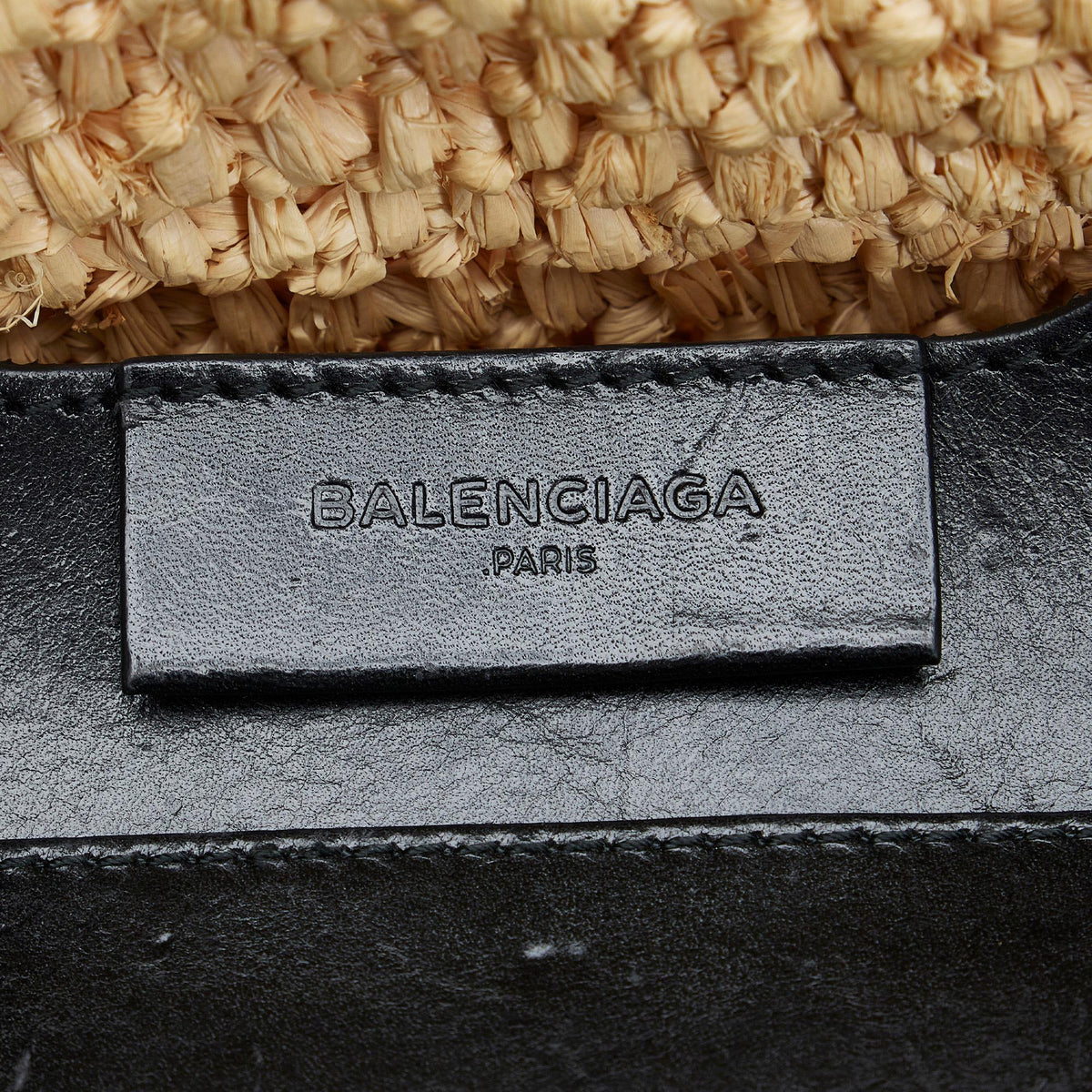 Balenciaga Panier Raffia Tote | Authentic Pre-Owned hardware detail