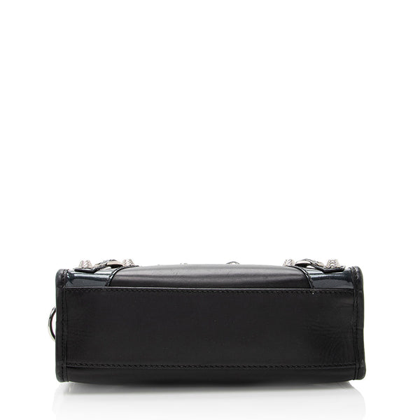 Balenciaga Patent Matte Calfskin Metal Edge City Mini Satchel - FINAL SALE | Designer Luxury Handbag