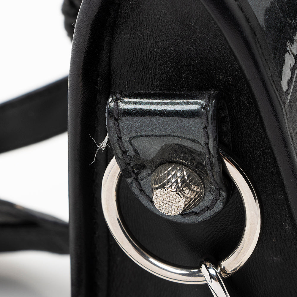 Balenciaga Patent Matte Calfskin Metal Edge City Mini Satchel - FINAL SALE | Designer Luxury Handbag